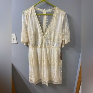 Haute Monde Cream Lace Dress